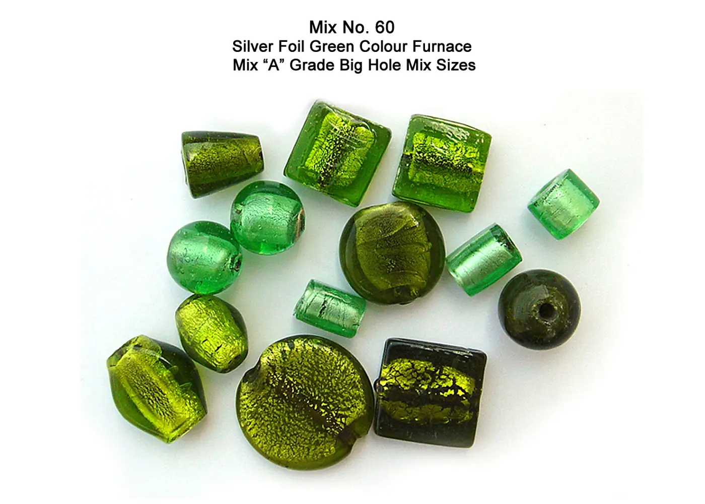 Silver Foil Green Color Furnace Mix "A" Grade Big Hole mix sizes